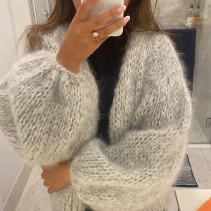 Handknit mohair sweater thick!